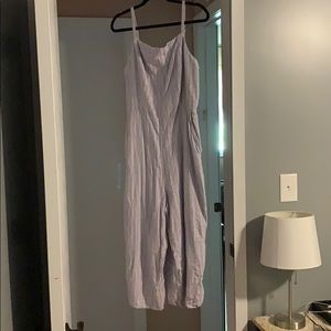 Spaghetti strapped pinstripe jumpsuit